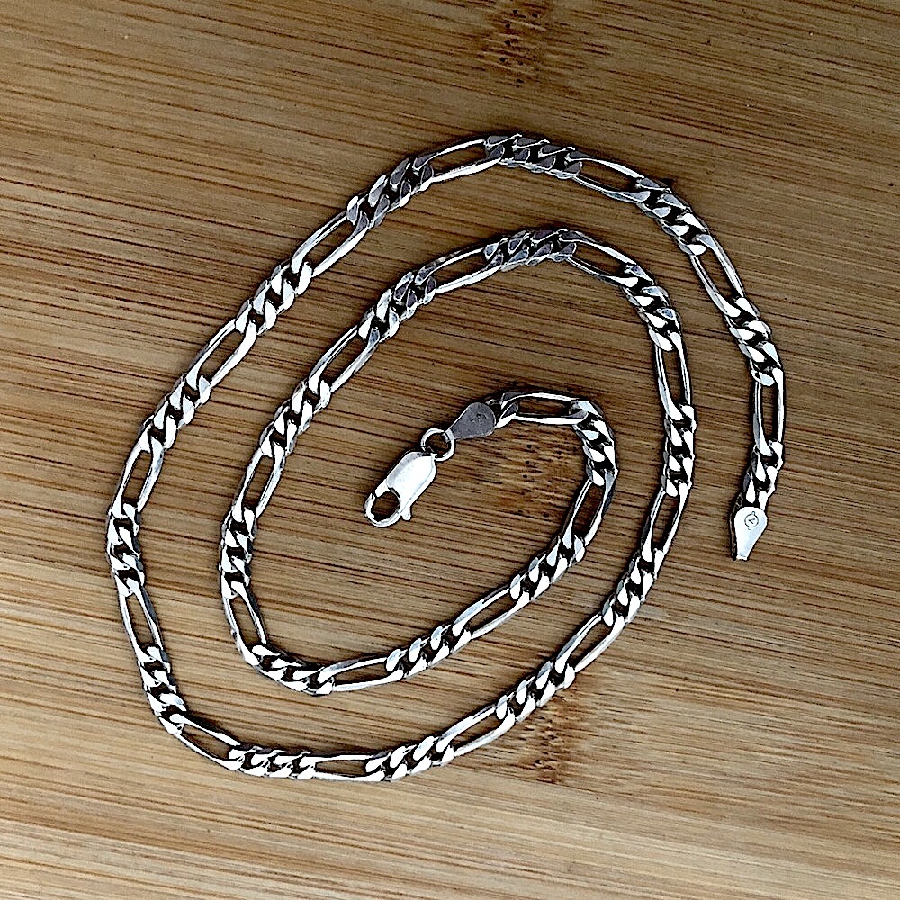 $128 Italian Designer Estate Chain Sterling Silver 21.4 gr Marked A 925 ITALY - Picture 2 of 4